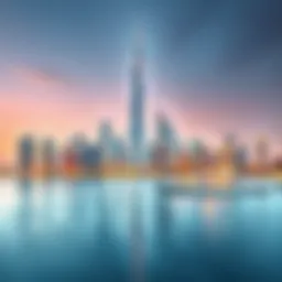 Illustration of Dubai skyline highlighting property locations