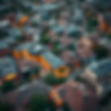 Community Surrounding Olive Tower Aerial view of the surrounding community near Olive Tower