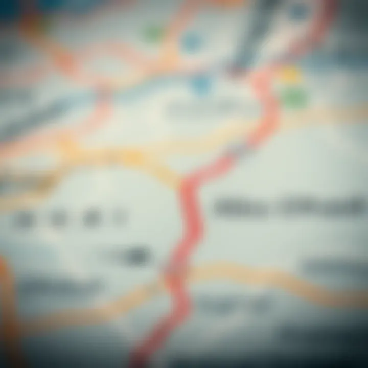 Map showing the route from Dubai to Abu Dhabi