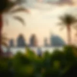 Stunning skyline view of Maryam Island at sunset highlighting its architectural beauty