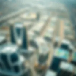 Aerial view of Masdar City showcasing its futuristic urban planning