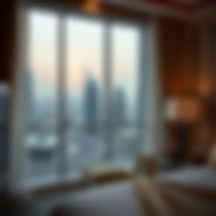 View from a hotel room overlooking Sheikh Zayed Road