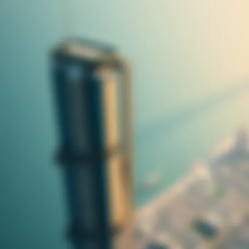 Aerial view of Moosa Tower showcasing its unique architectural design