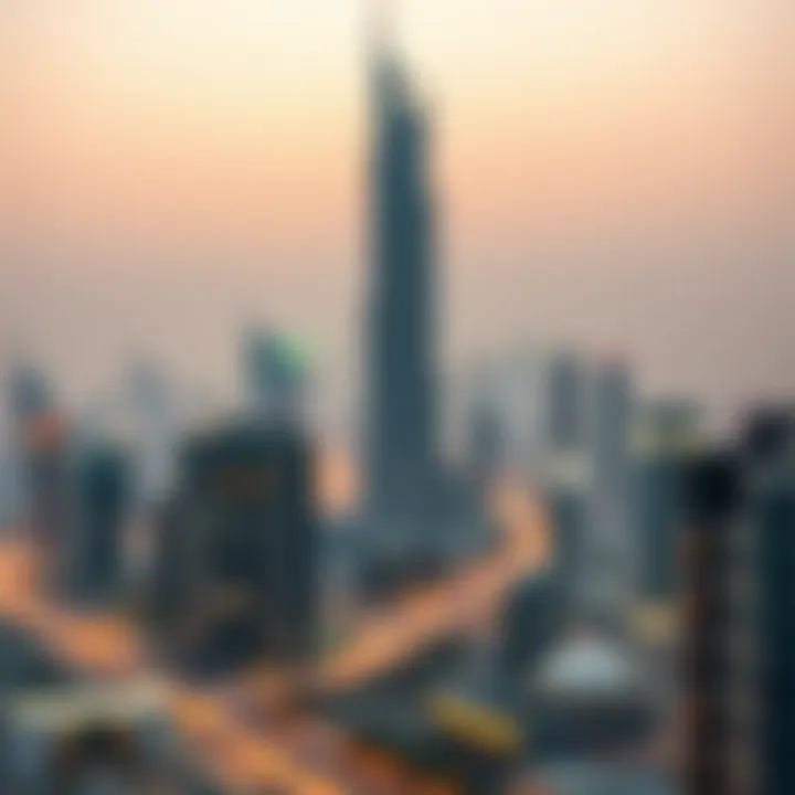 Moosa Tower in the context of Dubai's skyline, illustrating its prominence