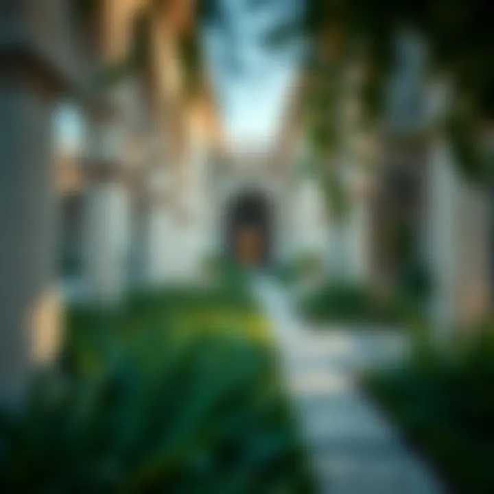 Architectural details of pathways in the gardens
