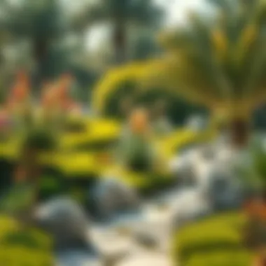 Ecological features showcasing biodiversity in the gardens