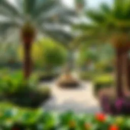 View of the lush greenery in Muhammad bin Rashid Gardens
