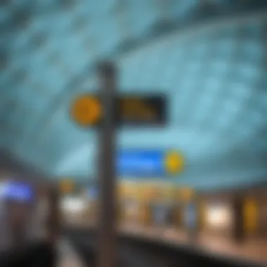 Signage and wayfinding features within Al Qiyadah Metro Station