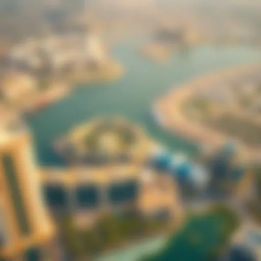 Aerial view of بحر البطين showcasing its strategic location in Dubai