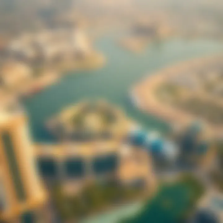 Aerial view of بحر البطين showcasing its strategic location in Dubai