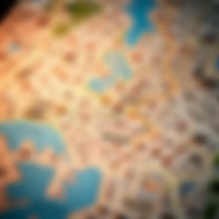 Detailed map showcasing Dubai's real estate neighborhoods