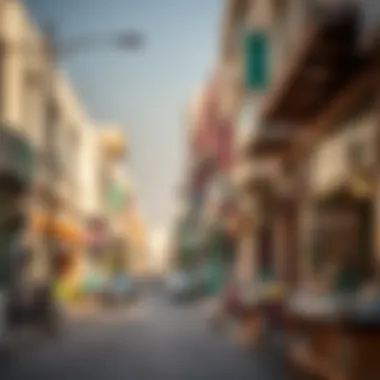 Abu Dhabi Neighborhood: A Blend of Culture and Commerce Vibrant neighborhood street in Abu Dhabi featuring local shops