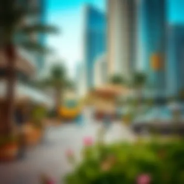 Vibrant Lifestyle in Business Bay Lifestyle representation of vibrant living in Business Bay with parks and cafes