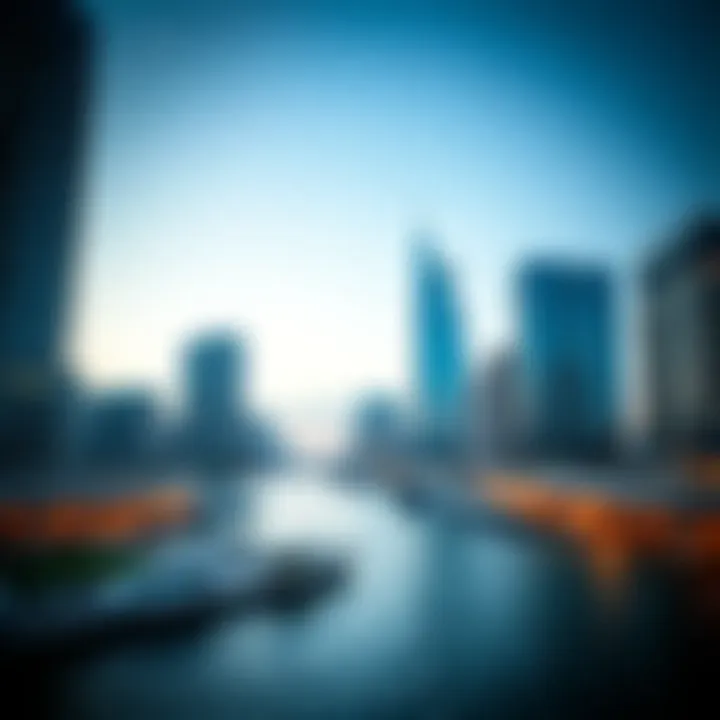 Dynamic skyline of Business Bay highlighting luxury developments and waterfront