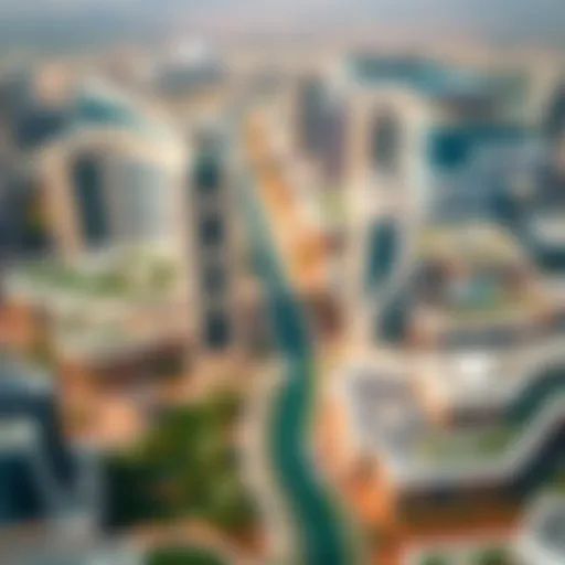 Aerial view of Dubai South showcasing modern architecture and urban planning