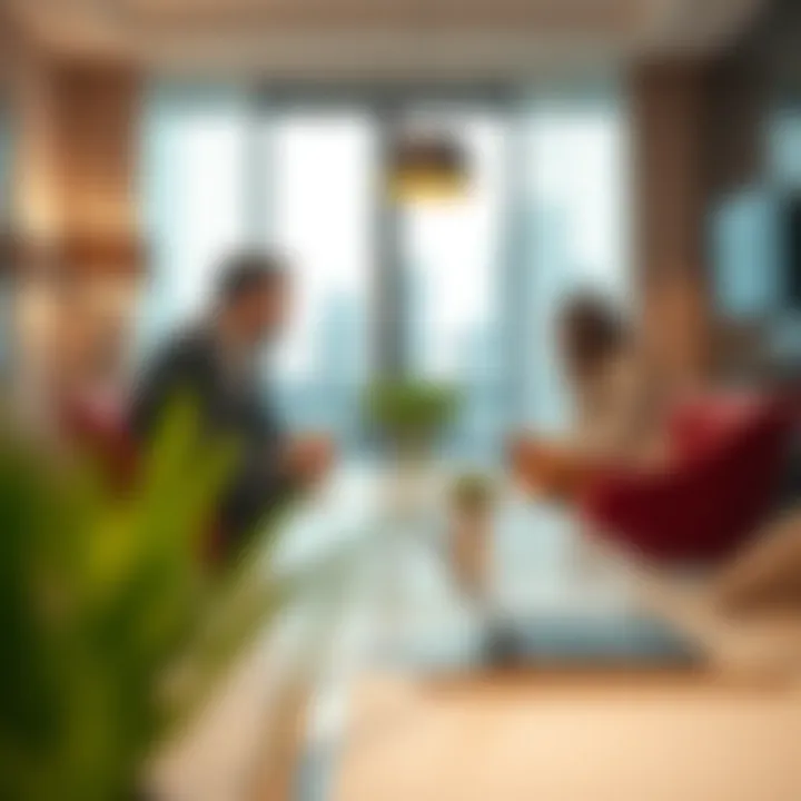 Negotiation meeting between a landlord and prospective tenant