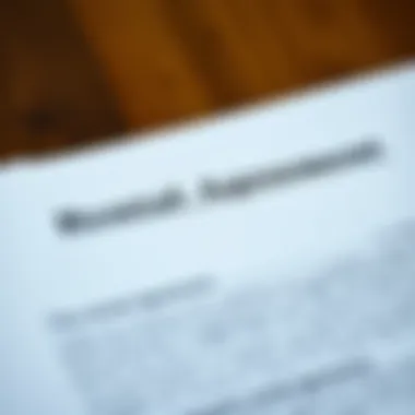 Close-up of a rental agreement document