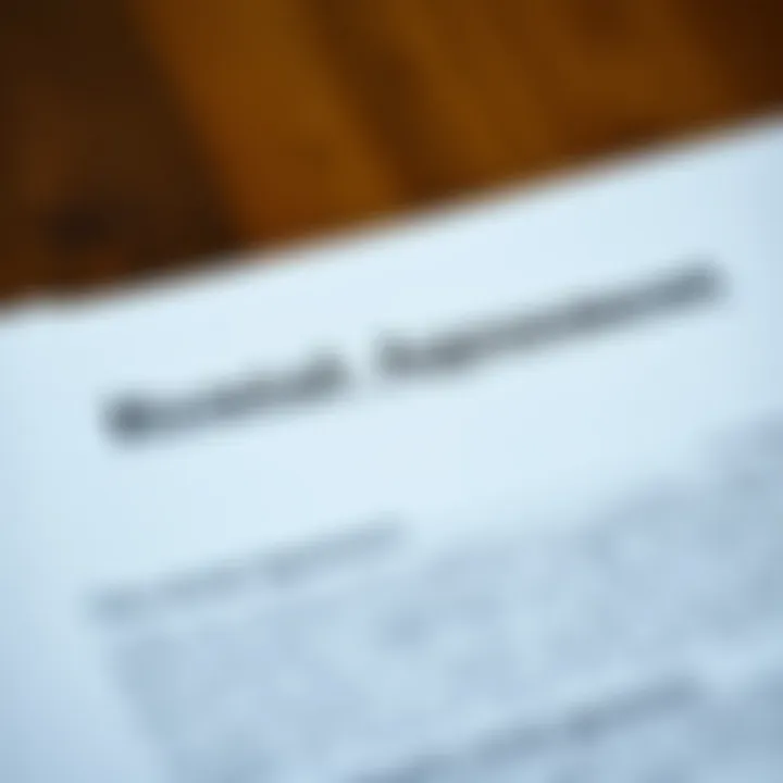 Close-up of a rental agreement document