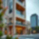 Exterior view showcasing the architectural design of the Amir Building