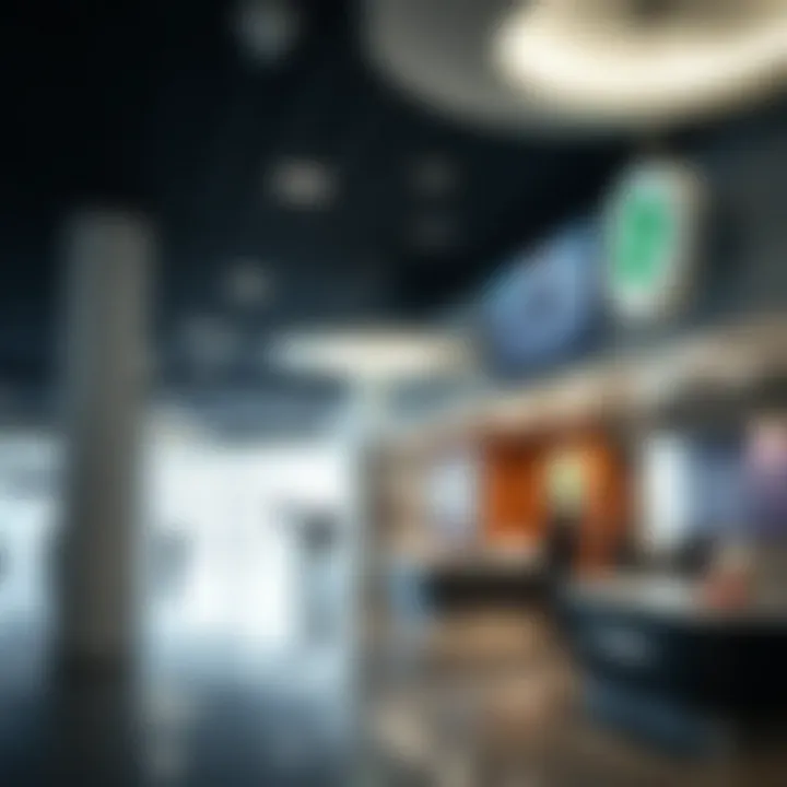 Interior view of a Tasheel center with service counters