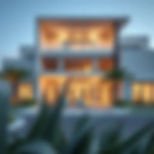 Elegant exterior view of Palm Hills Villas showcasing modern architectural design
