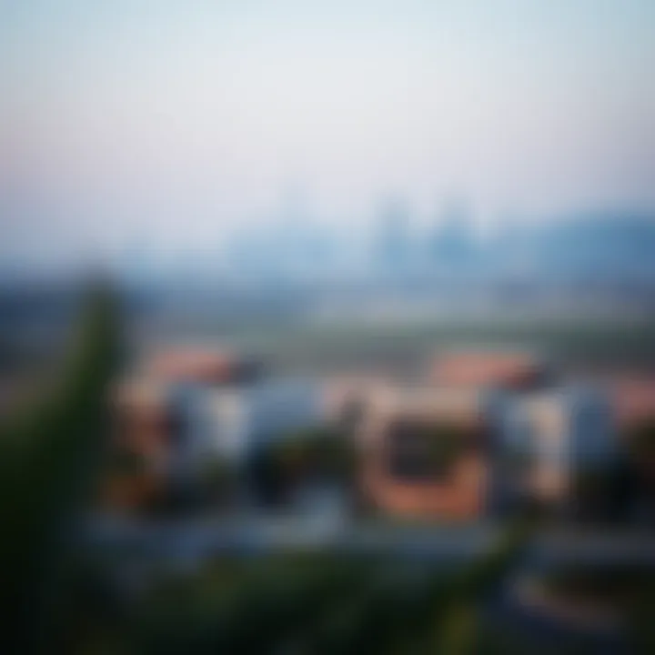 Breathtaking view of Palm Hills Villas against a scenic Dubai skyline
