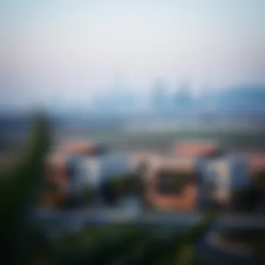 Scenic Dubai Skyline with Palm Hills Villas Breathtaking view of Palm Hills Villas against a scenic Dubai skyline