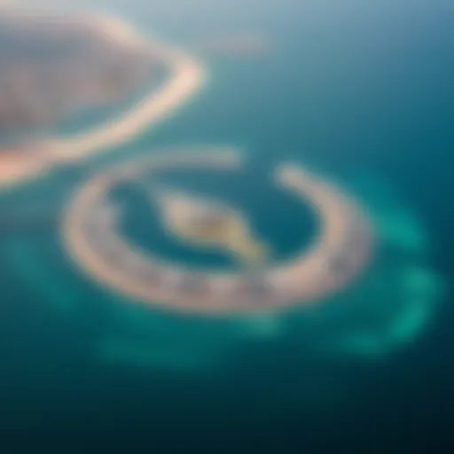 Aerial view of Palm Jebel Ali showcasing its unique crescent shape