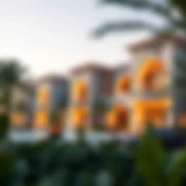 Detailed architectural rendering of luxury villas in Palm Jebel Ali