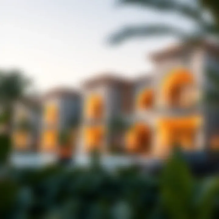 Detailed architectural rendering of luxury villas in Palm Jebel Ali