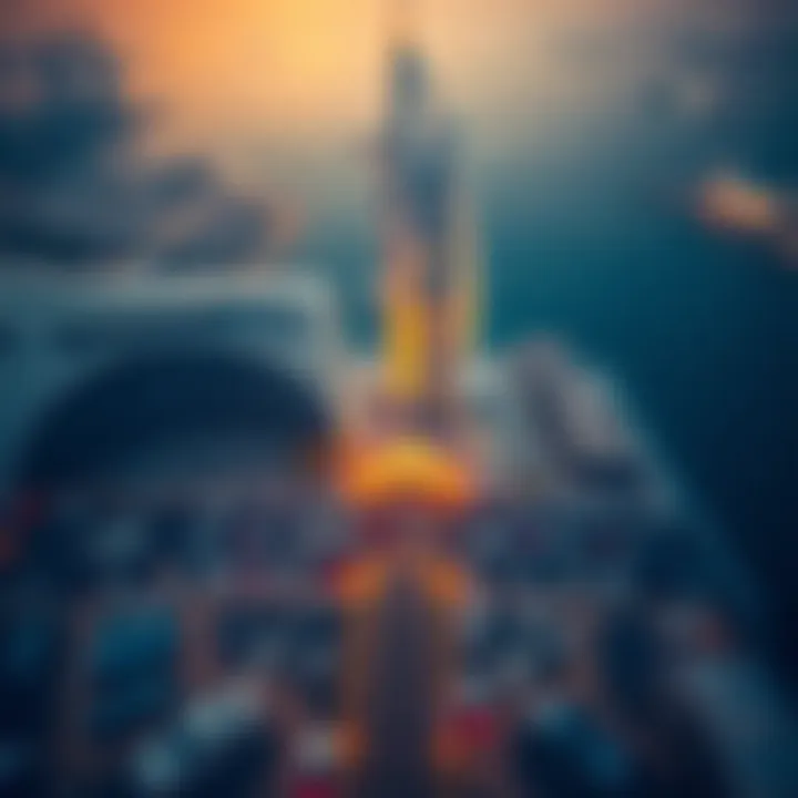 Overview of parking area surrounding Burj Al Arab