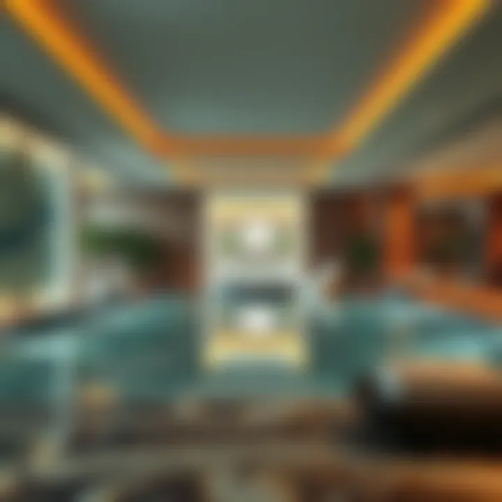 A luxurious spa area within a gym highlighting relaxation and wellness