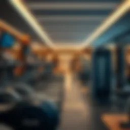 A modern gym interior showcasing state-of-the-art fitness equipment