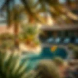 Tranquil oasis in the desert showcasing native flora