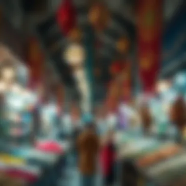 Market scene showcasing Ramadan decorations