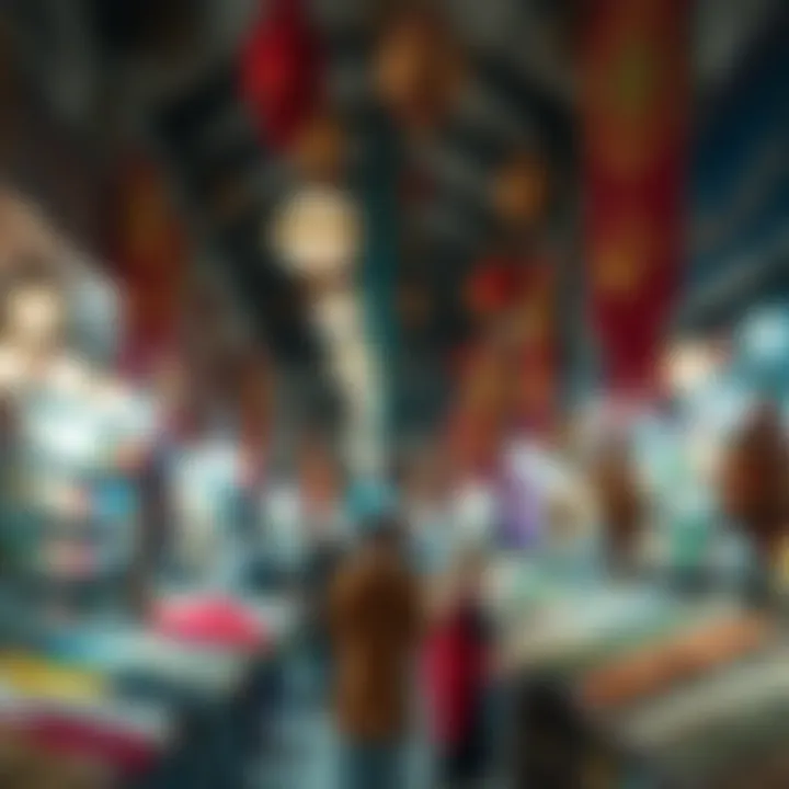 Market scene showcasing Ramadan decorations