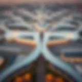 Aerial view of Ras Al Khaimah Airport showcasing its modern architecture
