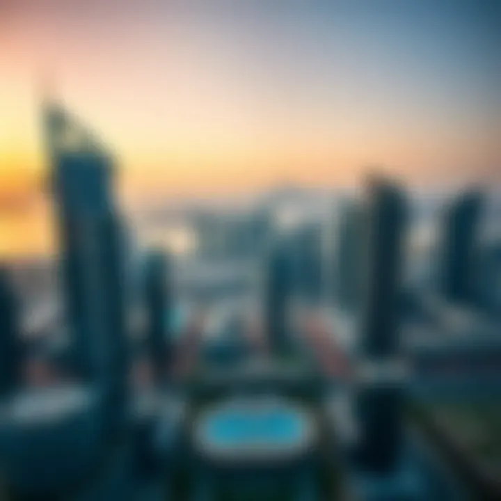 Panoramic view of Business Bay skyline