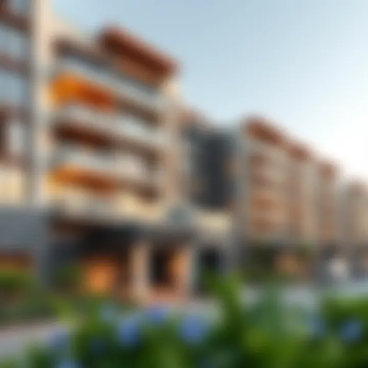 Luxurious residential buildings in Royal Hub Tecom depicting modern living