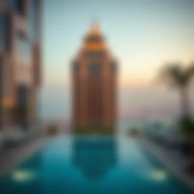 Elegant Rooftop Pool at Sahara Tower 4 Elegant rooftop pool area of Sahara Tower 4 offering breathtaking views
