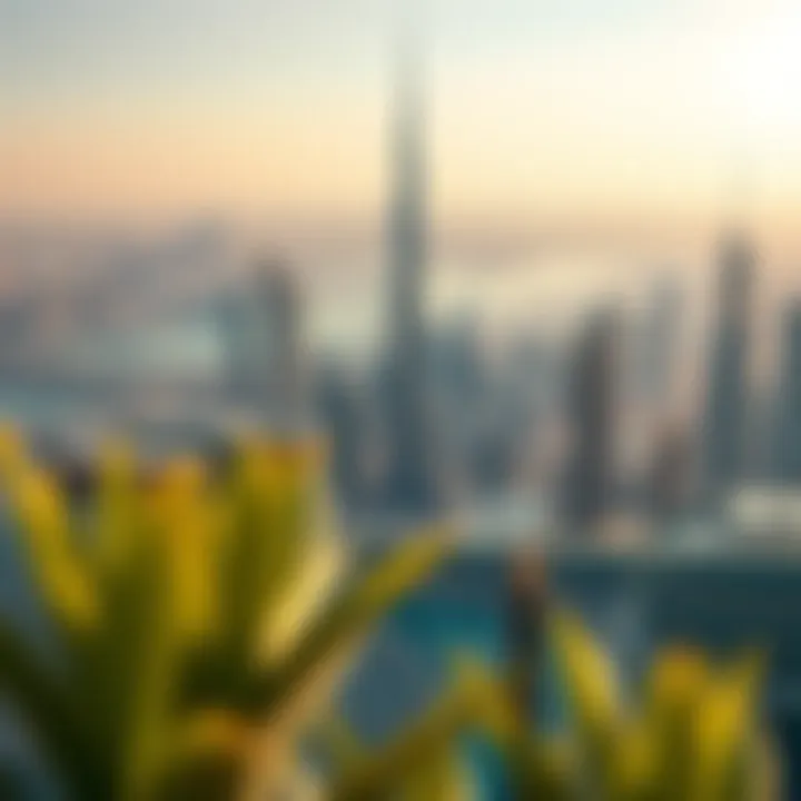 Panoramic view of Dubai skyline from Silkhaus