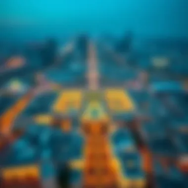 Aerial View of Souq Al Kabeer in Dubai Aerial perspective of Souq Al Kabeer within the bustling Dubai skyline