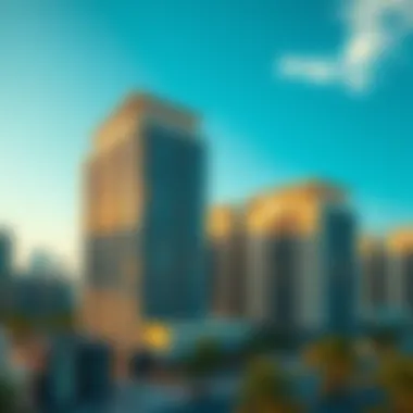 Exterior view of International City Phase Two buildings