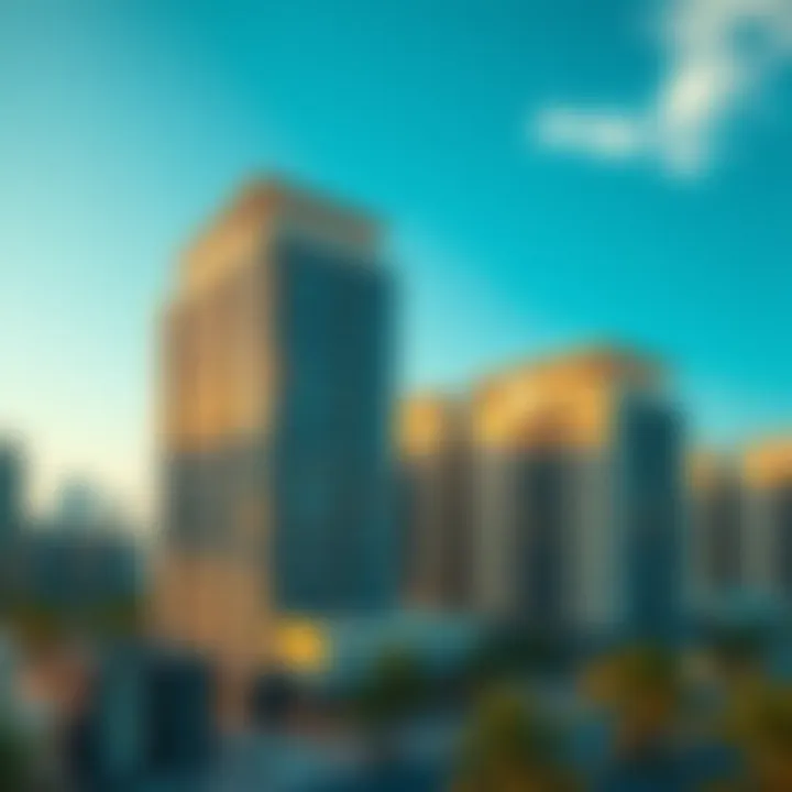 Exterior view of International City Phase Two buildings