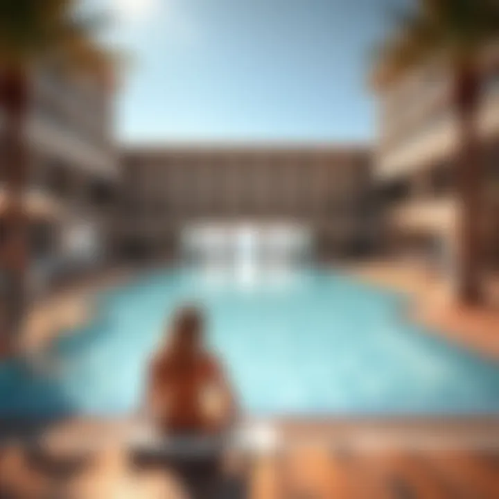 Luxurious hotel pool scene illustrating summer leisure in the UAE