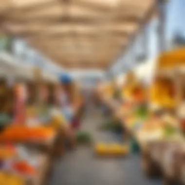Vibrant Summer Outdoor Market Vibrant outdoor market filled with summer produce and goods