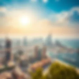 A panoramic view of Dubai's skyline during summer