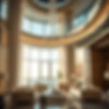 Interior design details of Al Thuraya Tower highlighting modern luxury