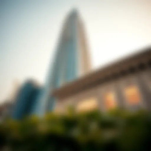 Stunning view of Al Thuraya Tower showcasing its unique architectural lines