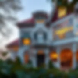 A beautifully restored historical house showcasing intricate architectural details.